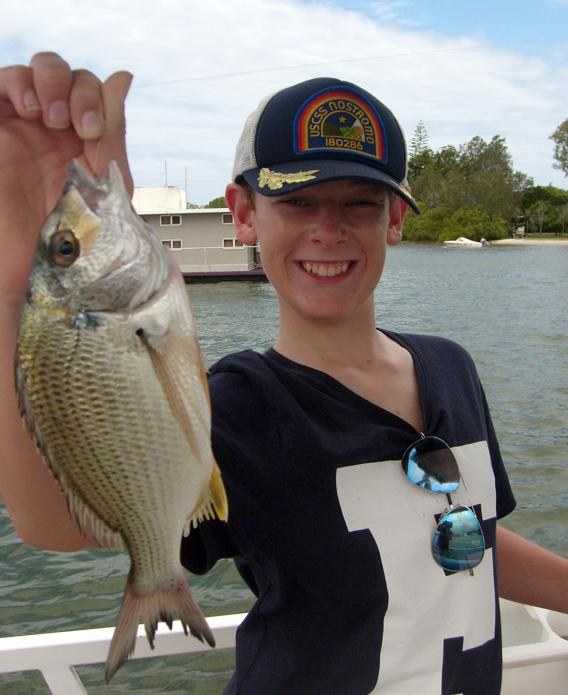 Finn Sydney 35cm bream - Noosa Fishing and Crab Adventures